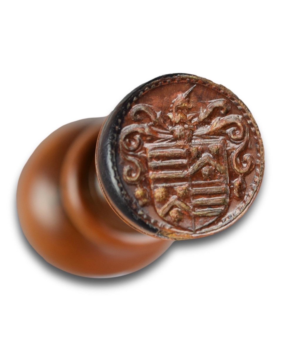 Boxwood Seal For The Wentworth Family. English, 16th Or 17th Century.-photo-3