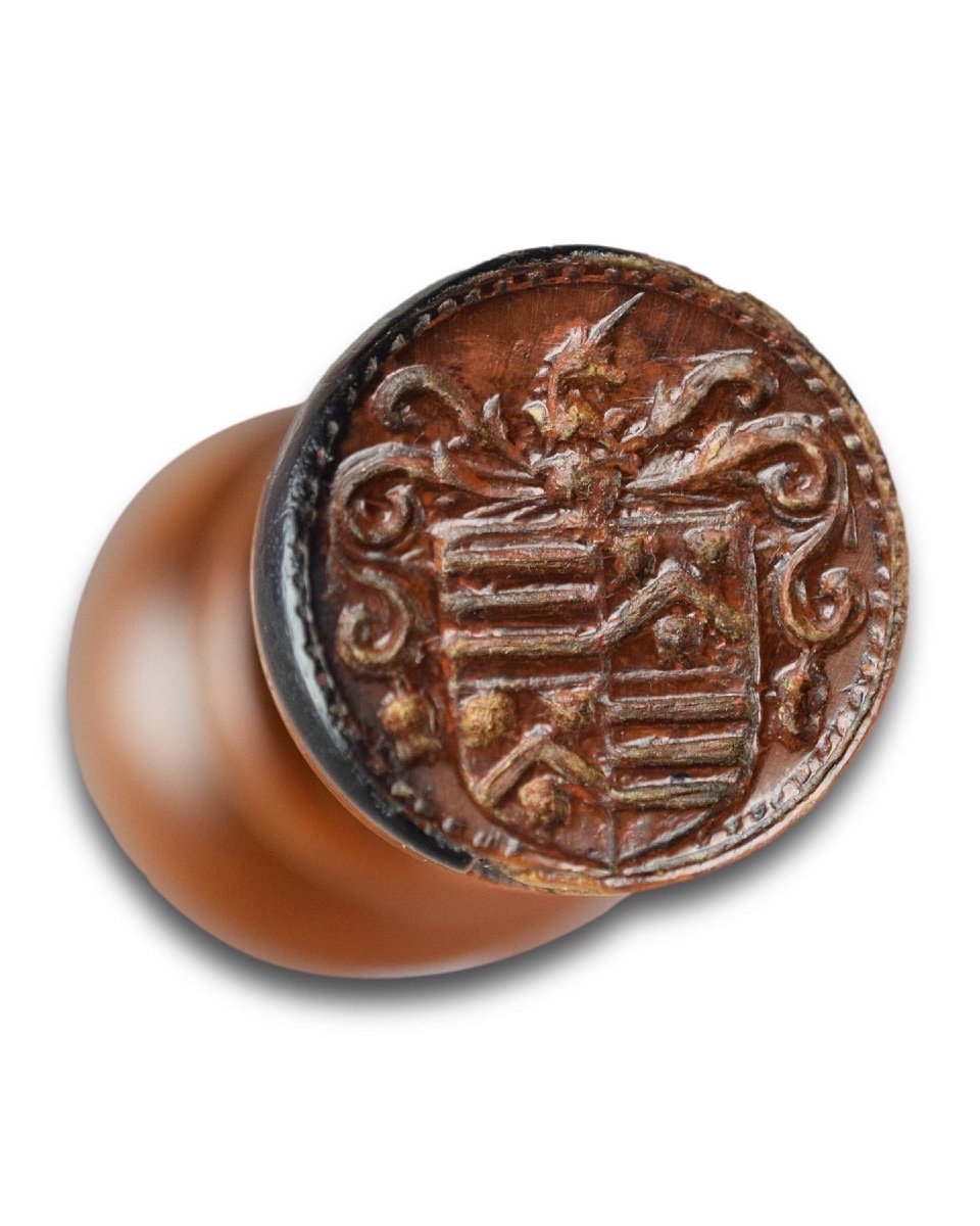 Boxwood Seal For The Wentworth Family. English, 16th Or 17th Century.-photo-3