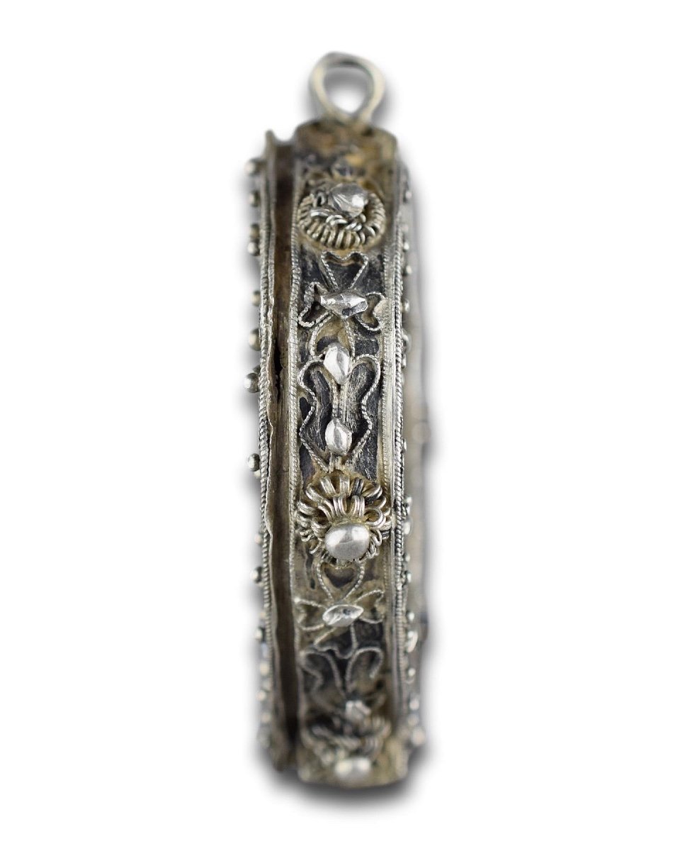 Orthodox Silver Mounted Horn Pendant. Probably Mount Athos, 18th/19th Century.-photo-3