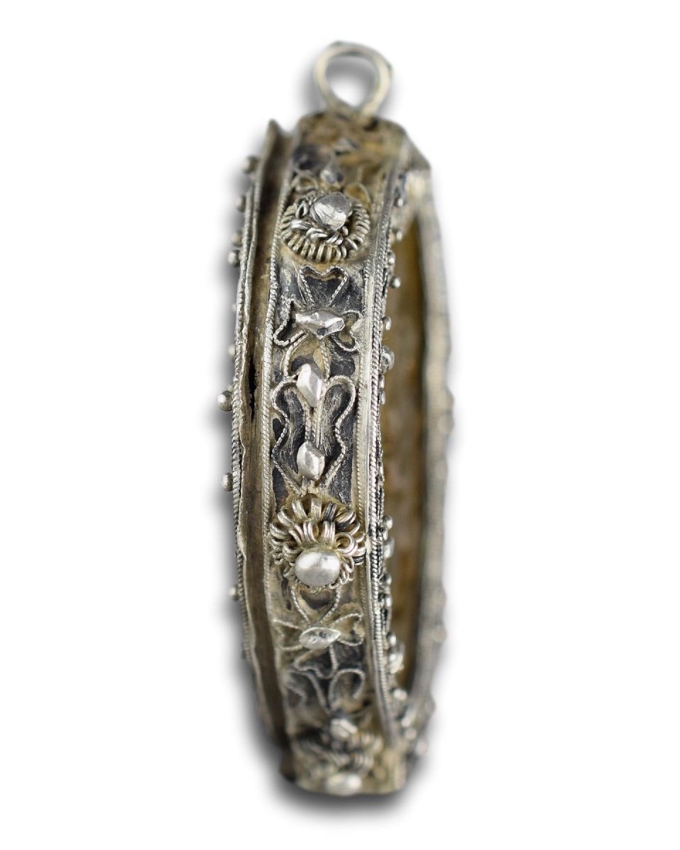Orthodox Silver Mounted Horn Pendant. Probably Mount Athos, 18th/19th Century.-photo-4