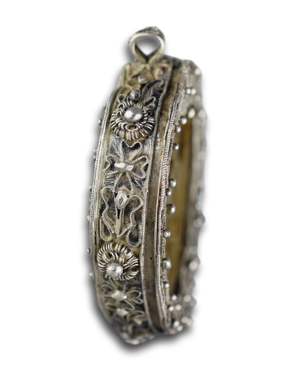 Orthodox Silver Mounted Horn Pendant. Probably Mount Athos, 18th/19th Century.-photo-7