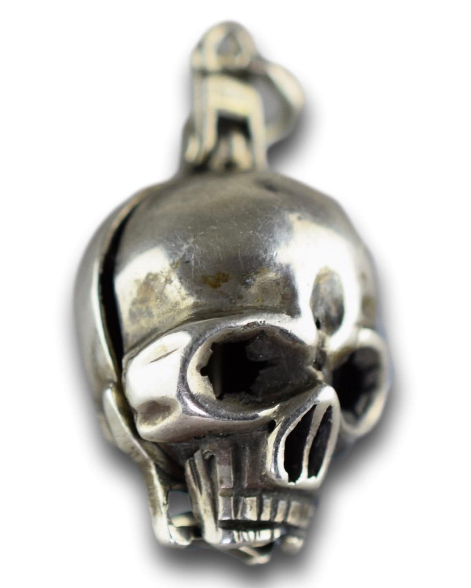 Silver Pomander In The Form Of A Skull. German, 17th Century.-photo-4