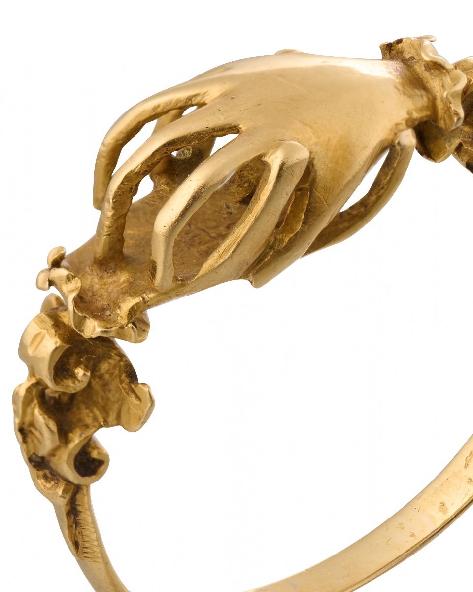 Renaissance Gold Fede Ring. Western Europe, 16th / 17th Century.-photo-3