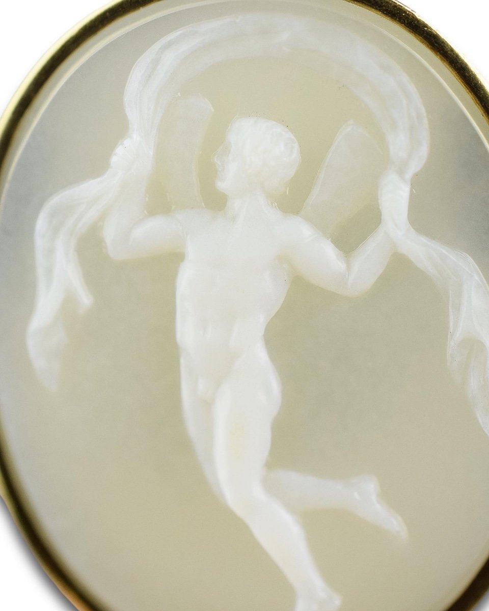 Sardonyx Cameo Of Cupid, Manner Of Pichler. Italian, 18th/19th Century.-photo-3