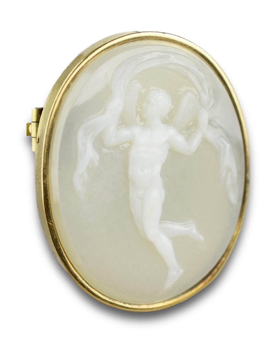 Sardonyx Cameo Of Cupid, Manner Of Pichler. Italian, 18th/19th Century.-photo-4