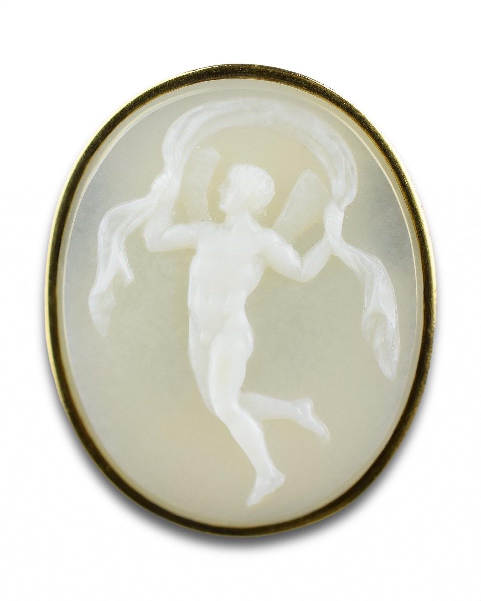 Sardonyx Cameo Of Cupid, Manner Of Pichler. Italian, 18th/19th Century.-photo-2