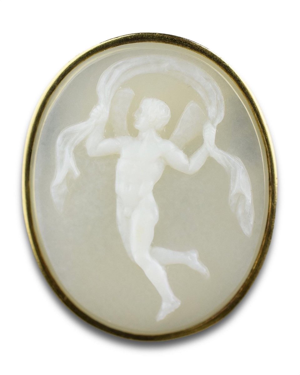 Sardonyx Cameo Of Cupid, Manner Of Pichler. Italian, 18th/19th Century.-photo-3