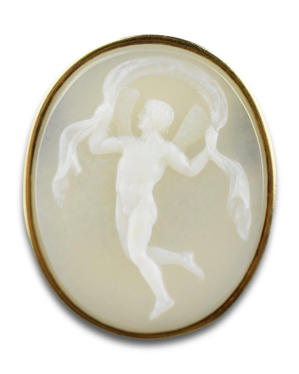 Sardonyx Cameo Of Cupid, Manner Of Pichler. Italian, 18th/19th Century.-photo-6