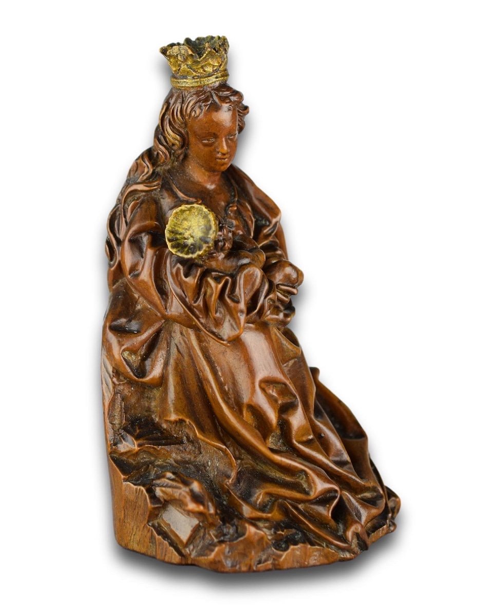 Intimate Gothic Sculpture Of The Nursing Madonna & Child. German, 16th Century.-photo-4