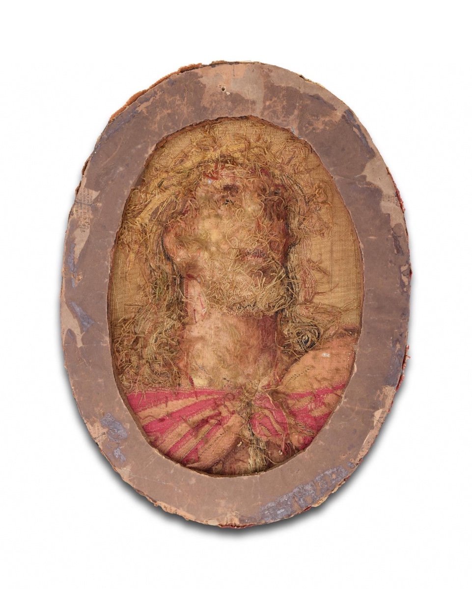 Fragment De Tapisserie Représentant Le Christ En Homme De Douleur. Paris, XVIIIe Siècle. -photo-3