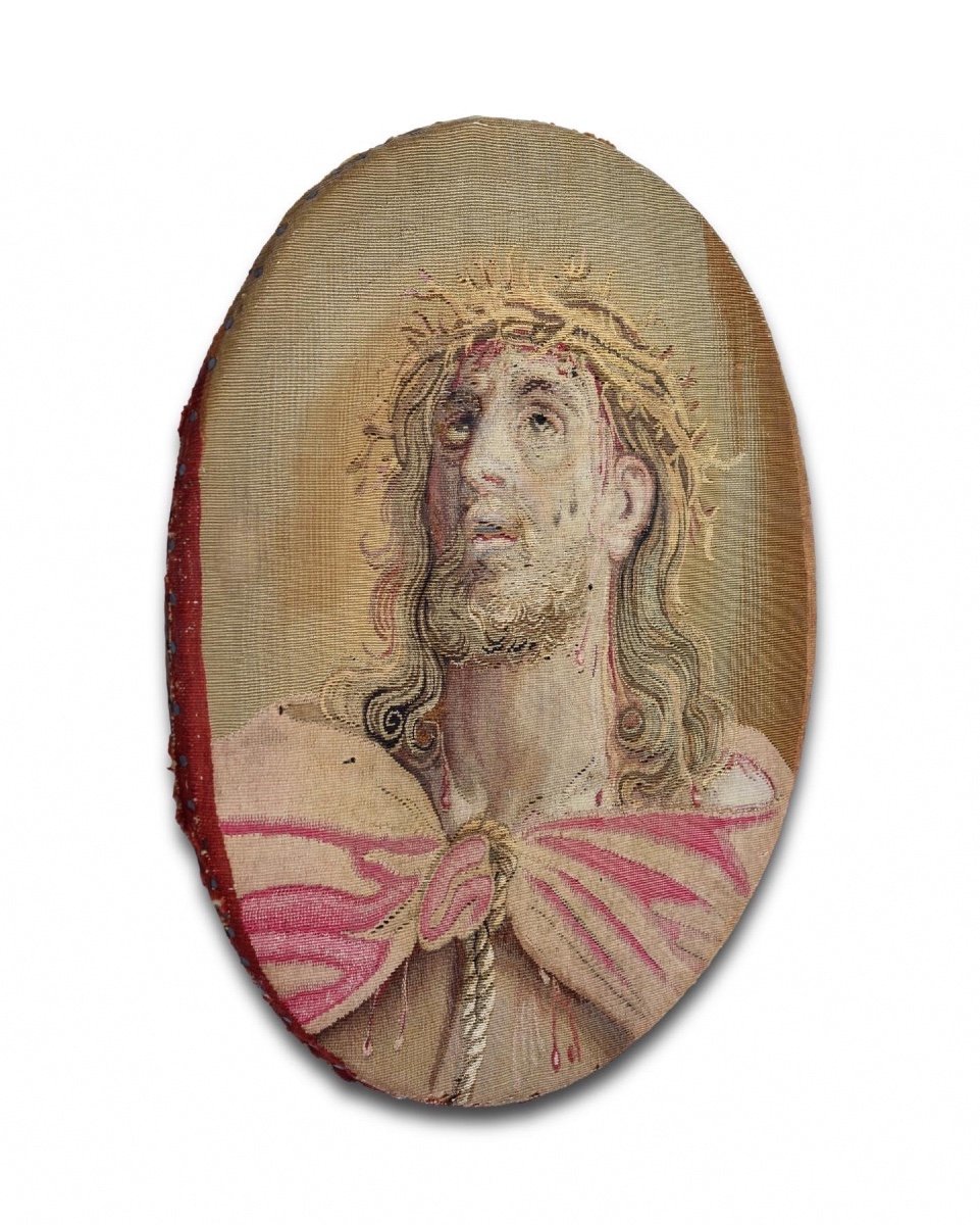 Fragment De Tapisserie Représentant Le Christ En Homme De Douleur. Paris, XVIIIe Siècle. -photo-4