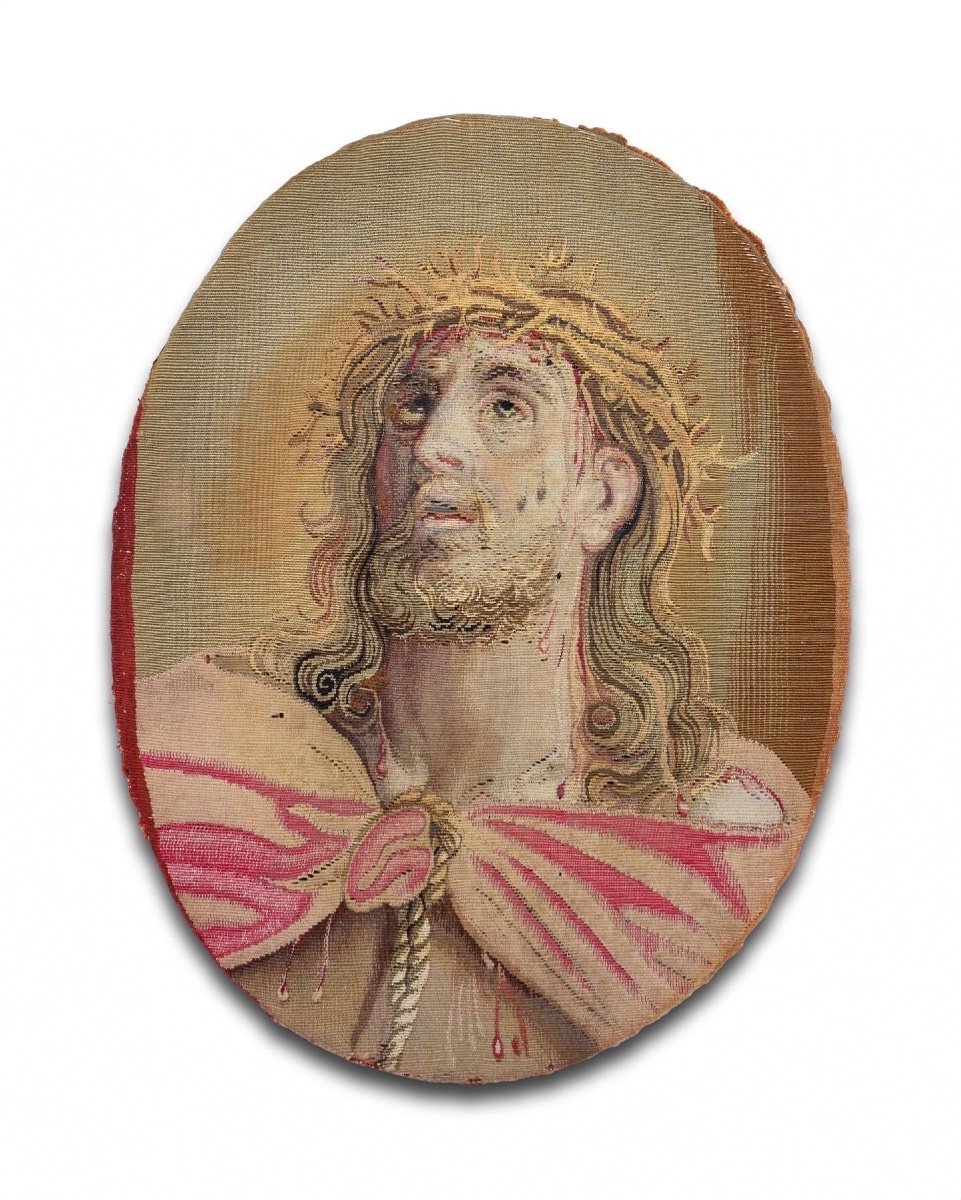Fragment De Tapisserie Représentant Le Christ En Homme De Douleur. Paris, XVIIIe Siècle. -photo-1