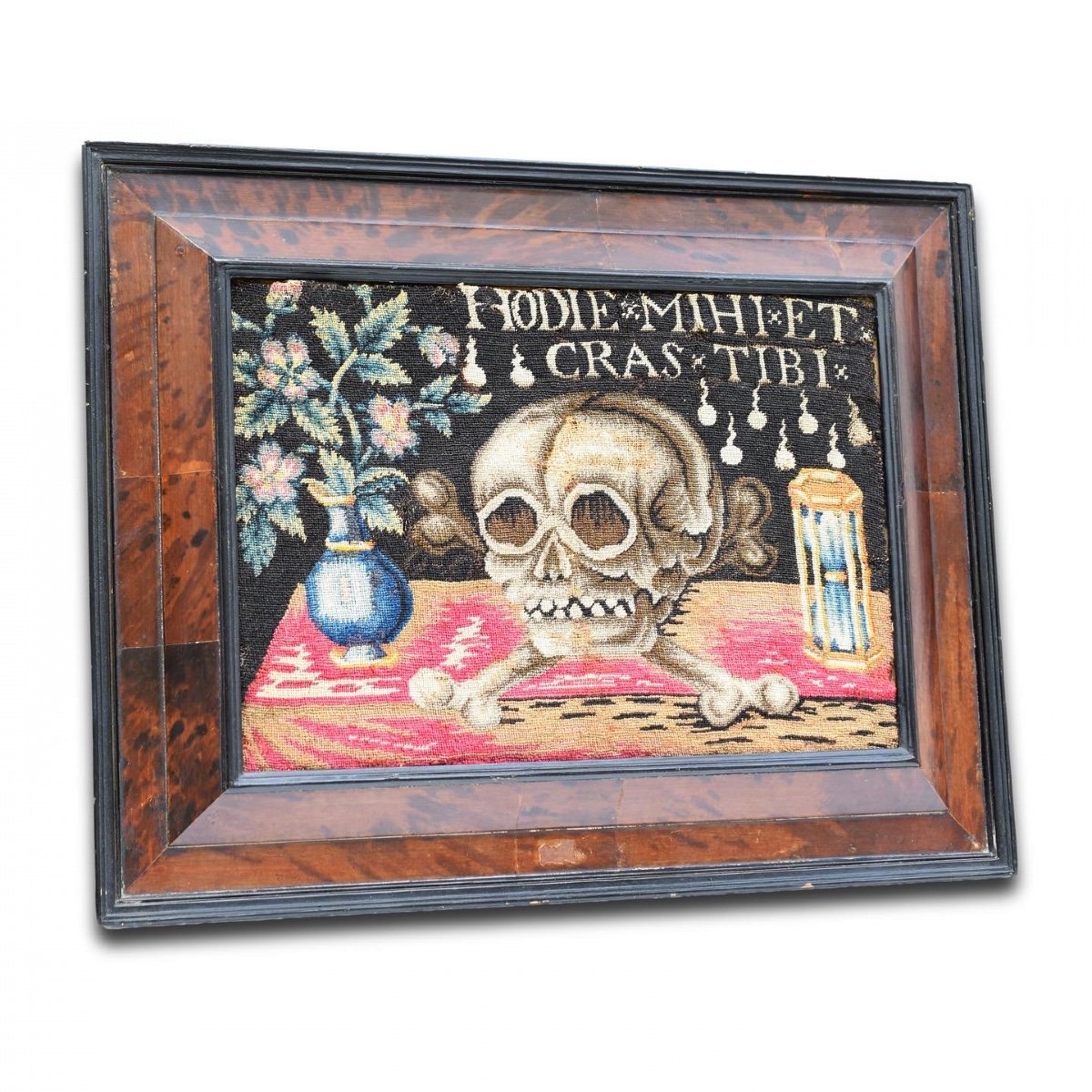 Exceptionally Rare Memento Mori Needlework. Flemish Or German, 17th Century.-photo-6