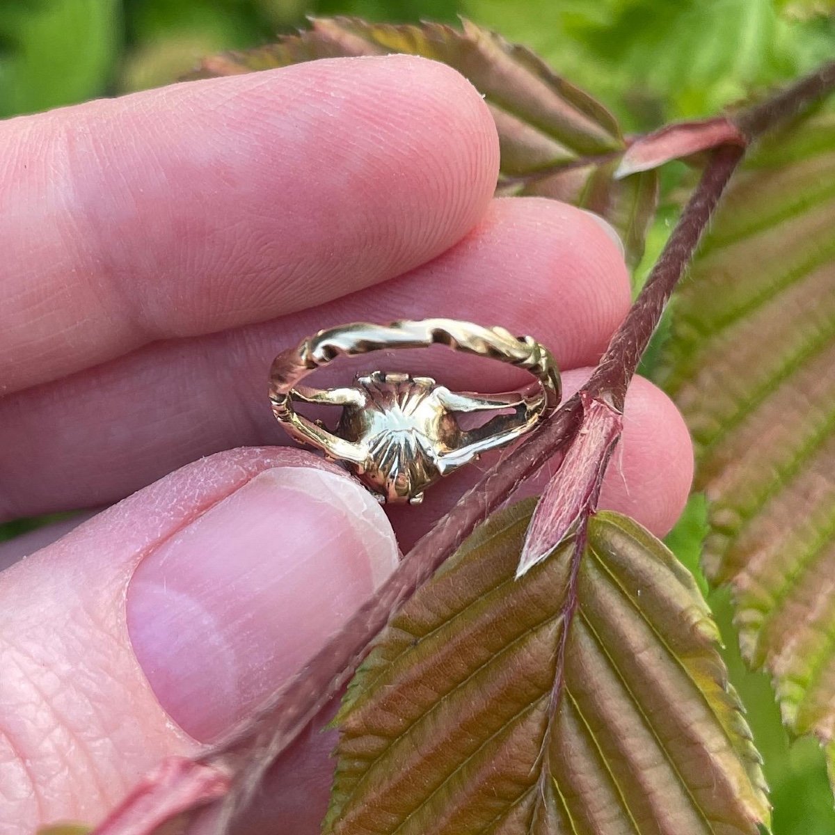 Bague Pomander En Or Et émail Avec Un Homme Vert. Italien, XVIIIe Siècle. -photo-2