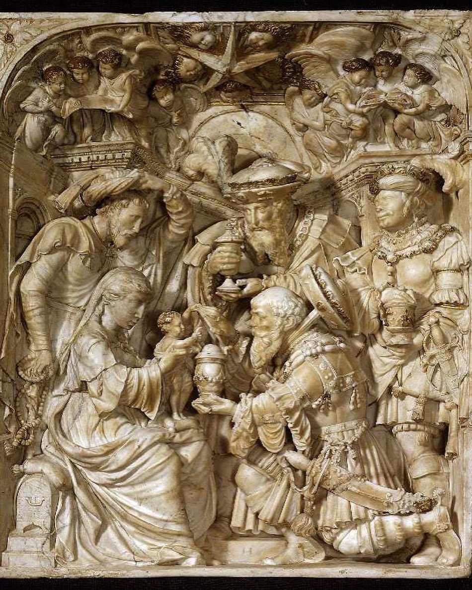 Relief En Noyer De l'Adoration Des Mages. Flamand, XVIe Siècle.   -photo-6