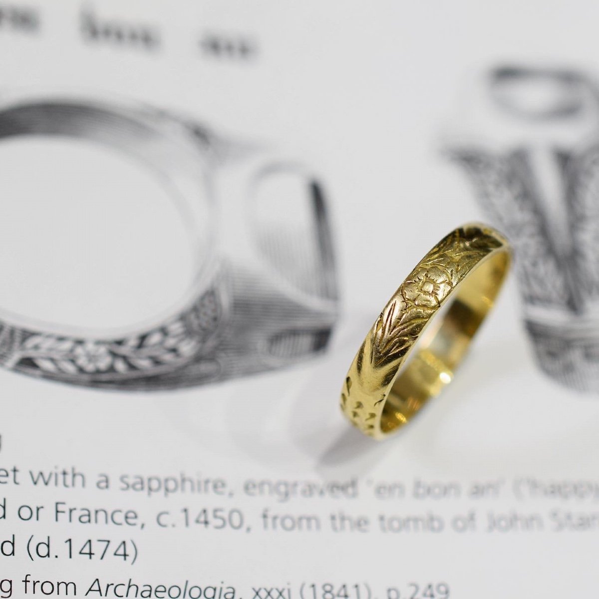 Bague En Or Avec Du Sang Des Plaies Du Christ. Anglais, 15e / 16e Siècle.-photo-3