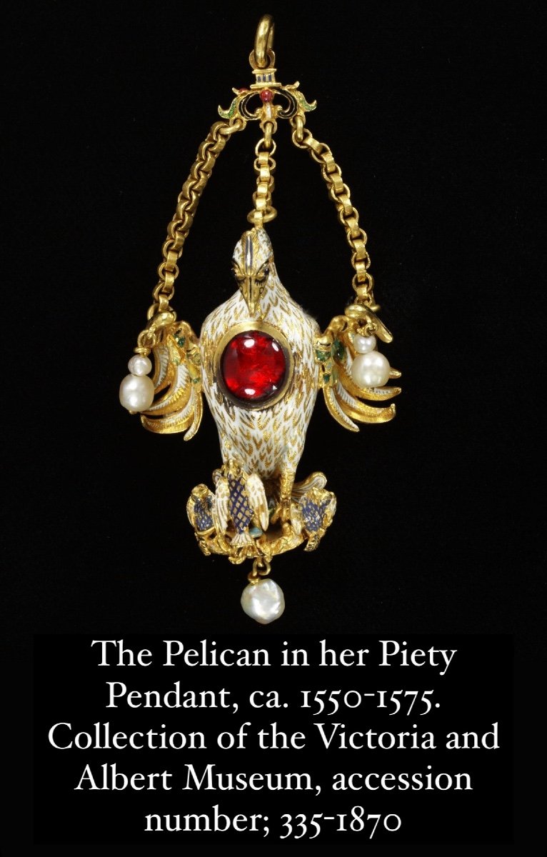Renaissance Gold Pendant Of The Pelican In Her Piety. Spanish, 16/17th Century.-photo-8