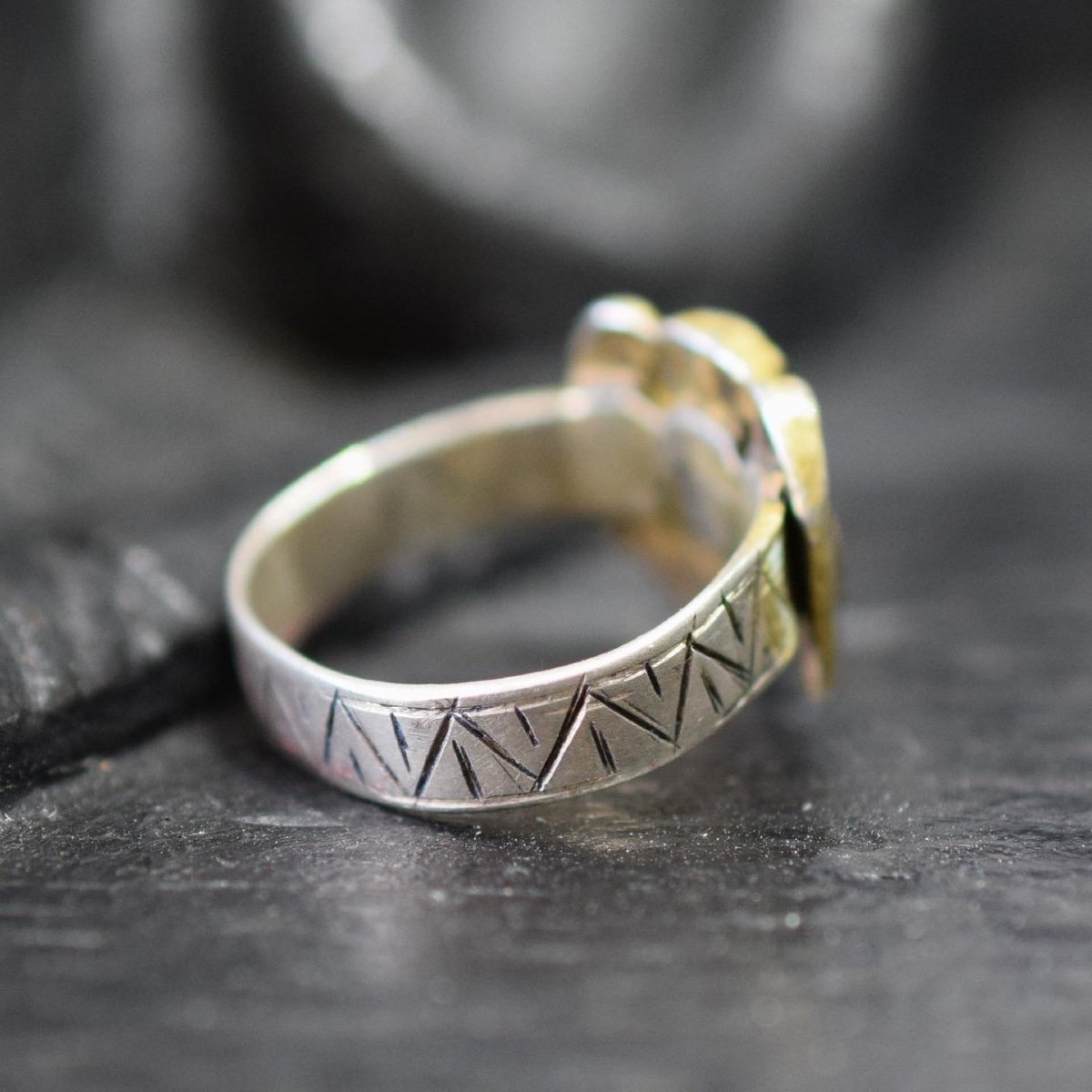 Bague De Fiançailles Médiévale En Argent Avec Un Ange. Anglais, XVe Siècle. -photo-6