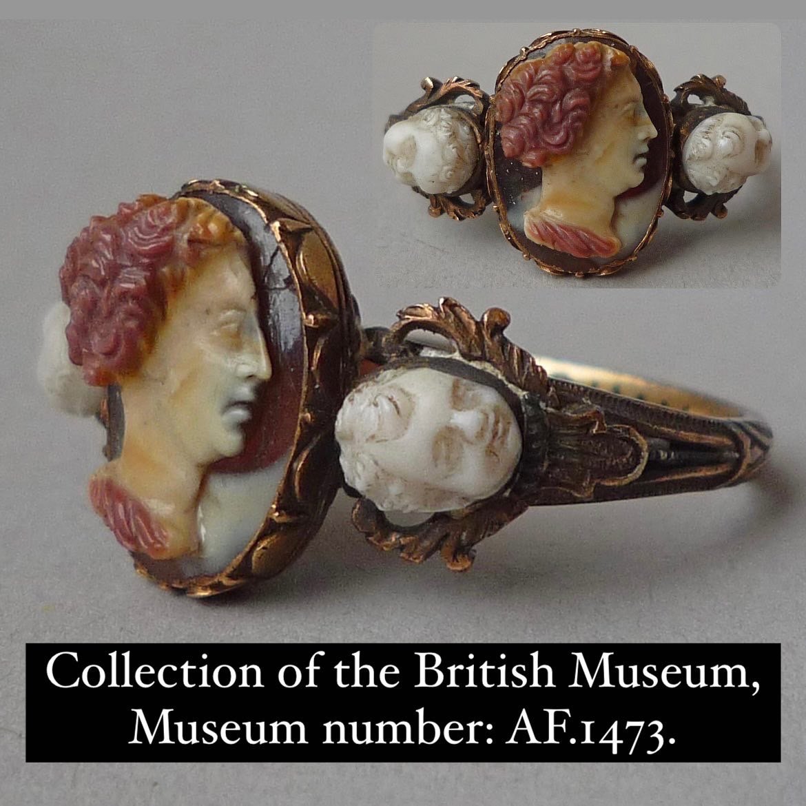 Gold And Enamel Ring With A Renaissance Cameo Of Cupid. English, 17th Century.-photo-1