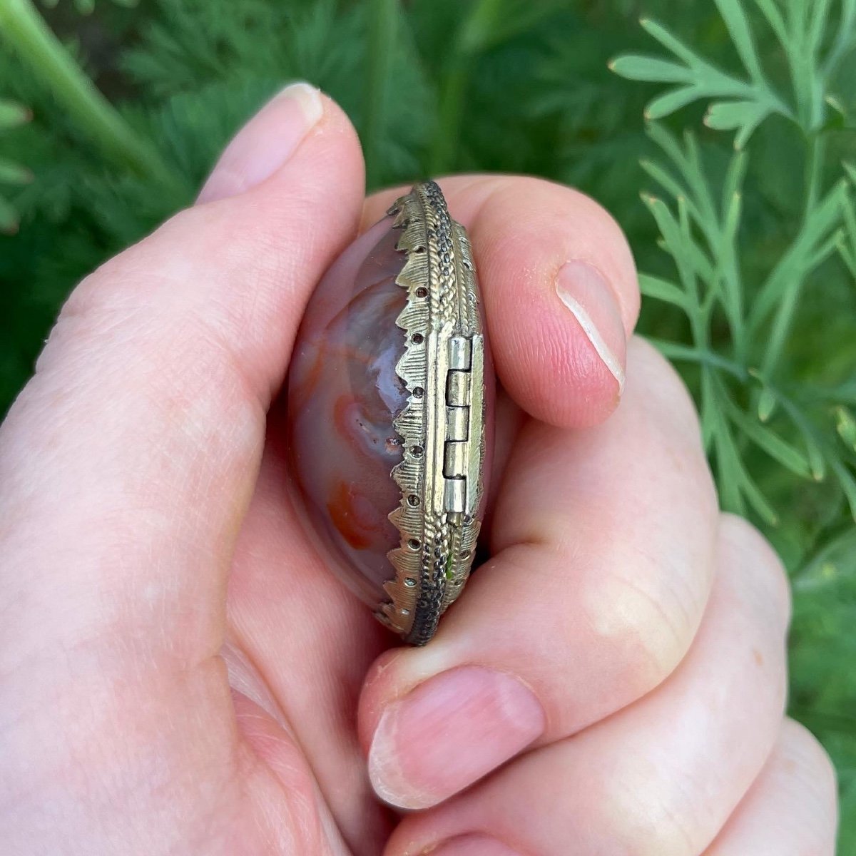 Petite Boîte En Argent Vermeil Et Agate. Anglais, Seconde Moitié Du XVIIe Siècle.   -photo-3