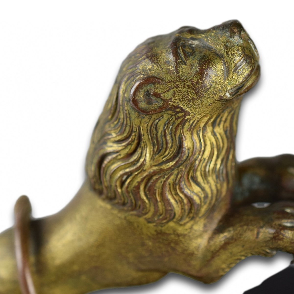 Paire De Modèles De Lions Renaissance En Bronze Doré. Italien, XVIe Siècle.   -photo-7
