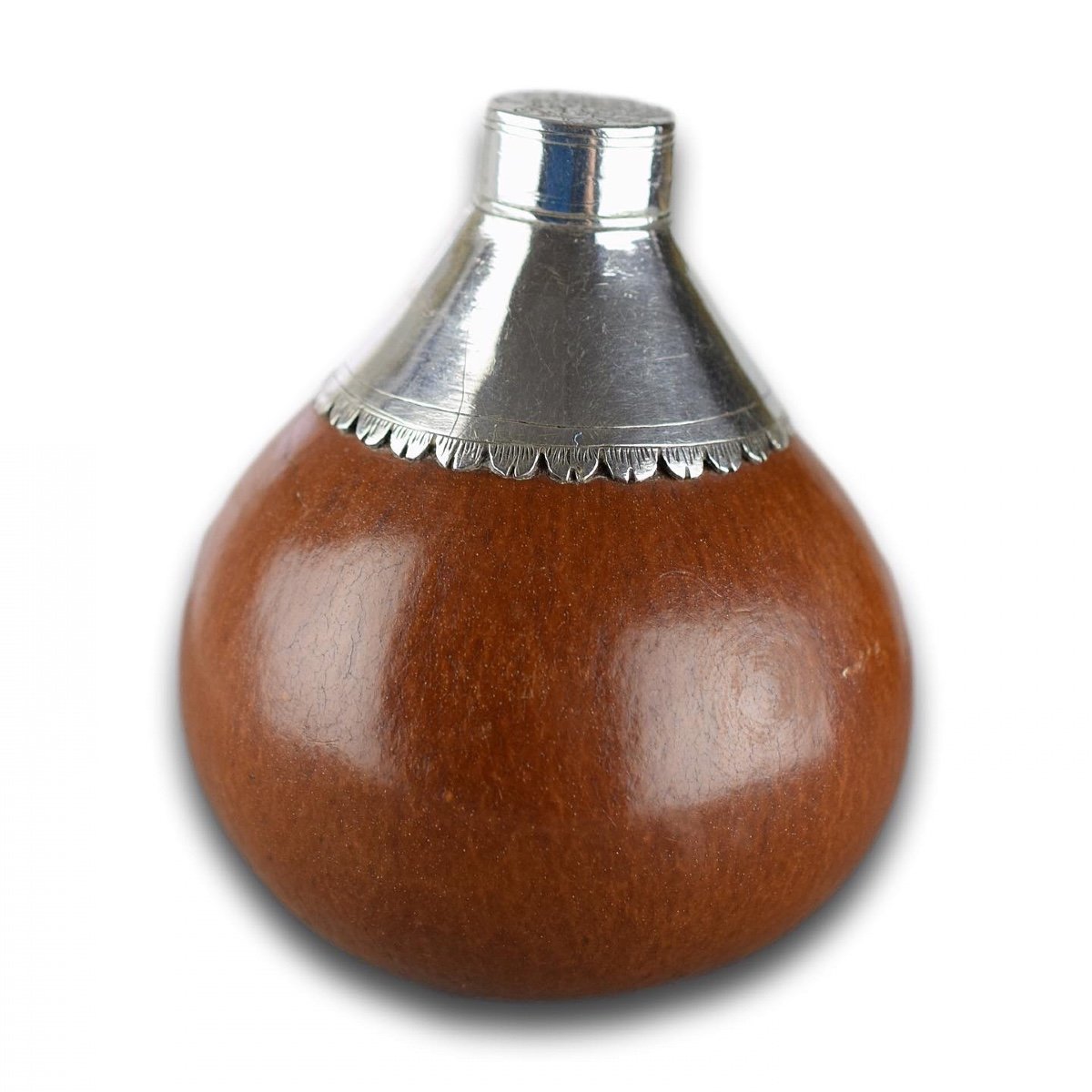 Silver Mounted Gourd Flask. English, Mid 18th Century.-photo-1