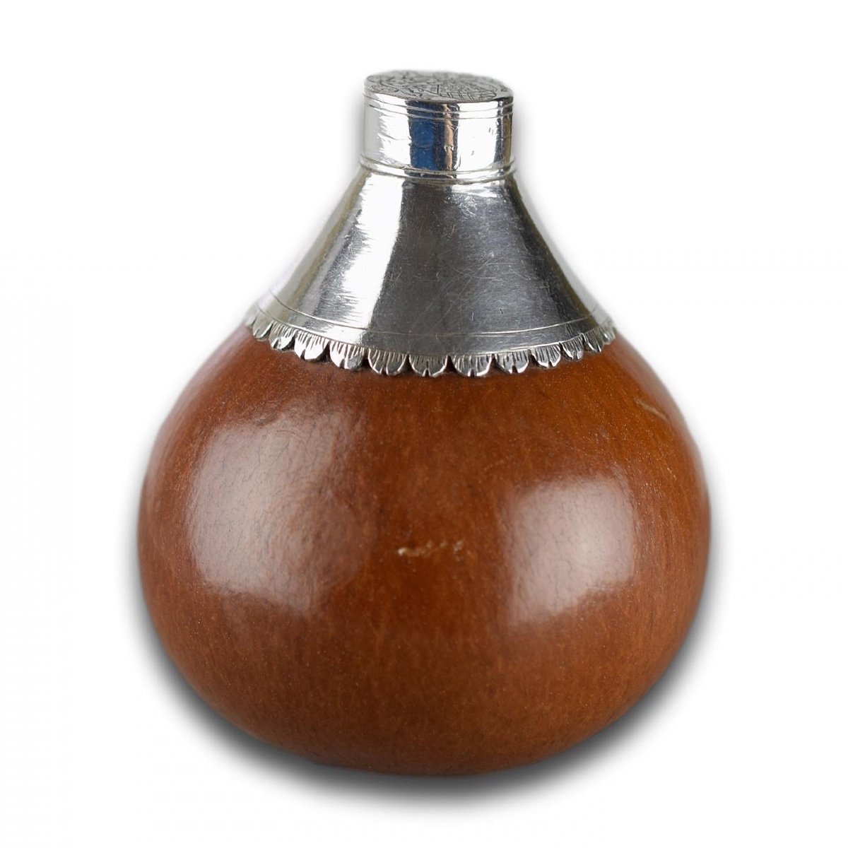 Silver Mounted Gourd Flask. English, Mid 18th Century.-photo-4