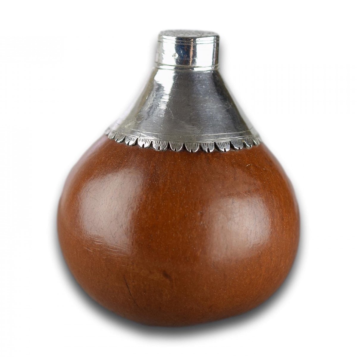 Silver Mounted Gourd Flask. English, Mid 18th Century.-photo-8