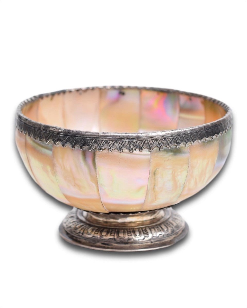 Bol en perles indo-portugaises avec monture en argent anglais Gujarat, XVIe/XVIIe si-photo-2