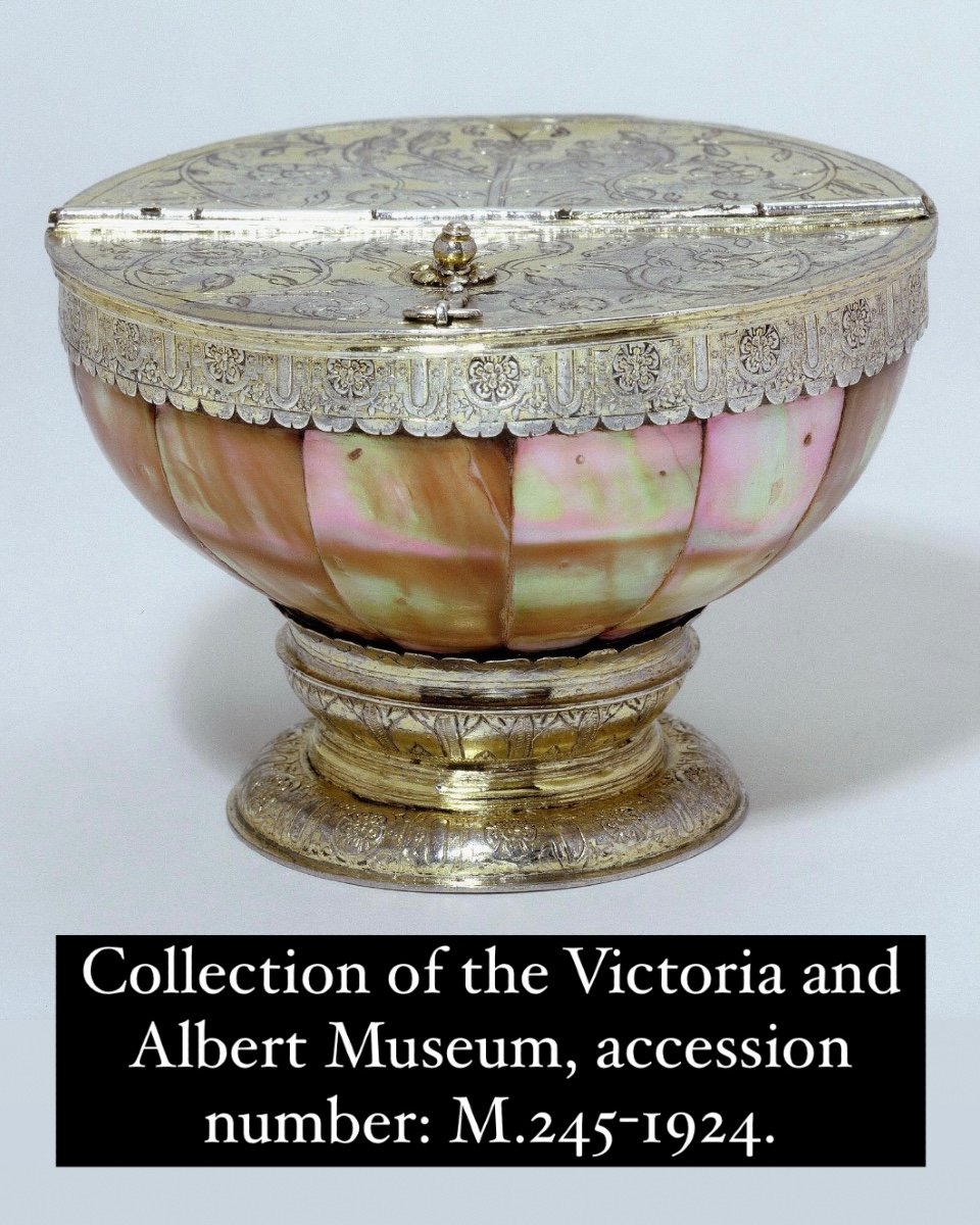 Bol en perles indo-portugaises avec monture en argent anglais Gujarat, XVIe/XVIIe si-photo-5