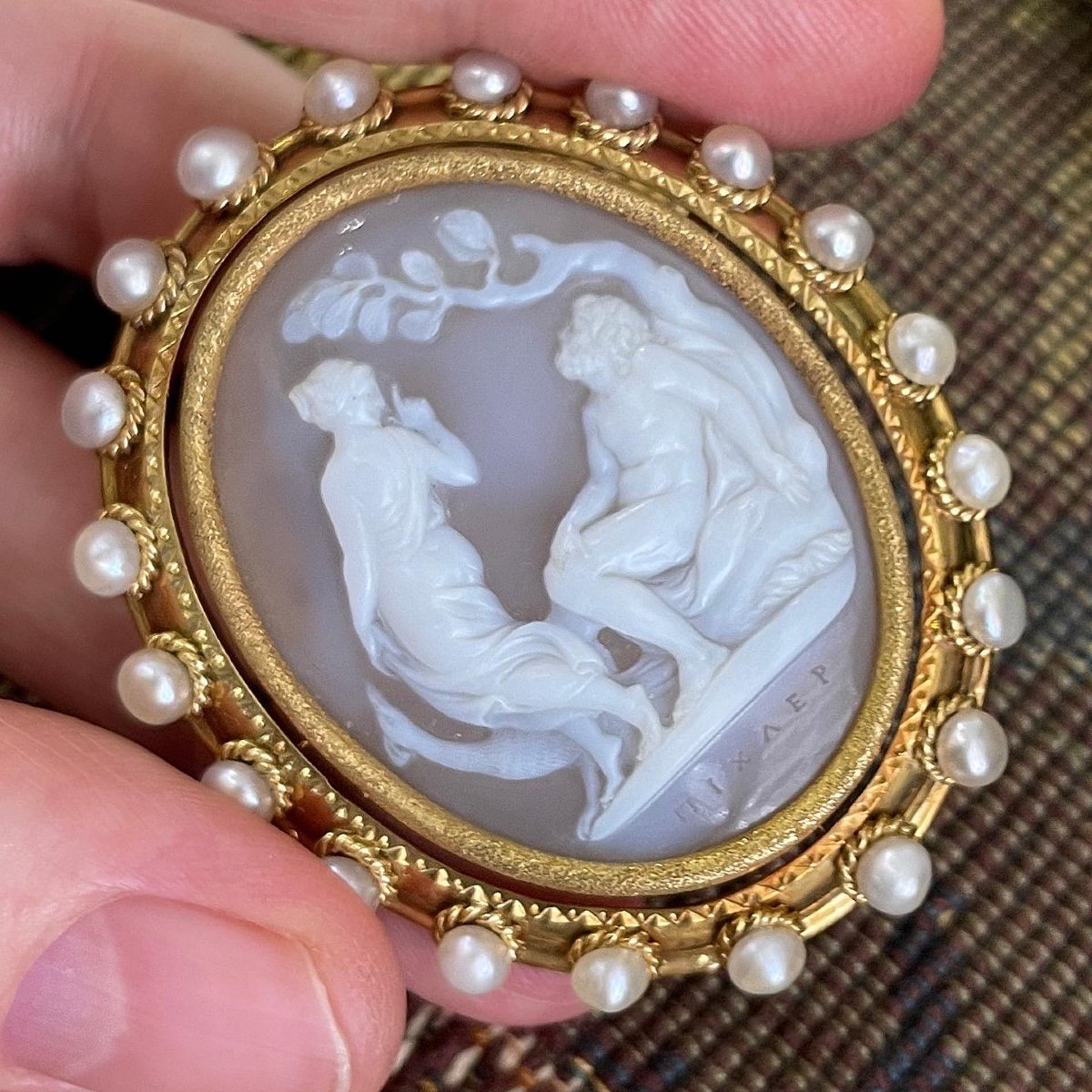 Sardonyx Cameo Of Juno And Jupiter By Giovanni Pichler. Italian, 18th Century.-photo-3