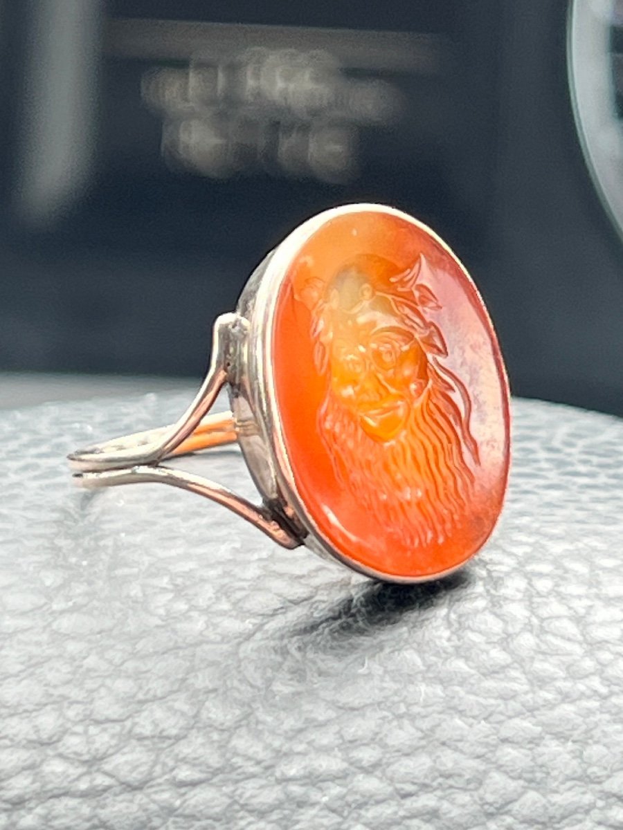 Georgian Gold Ring With A Carnelian Intaglio Of Silenus. Italian, 18th Century.-photo-7