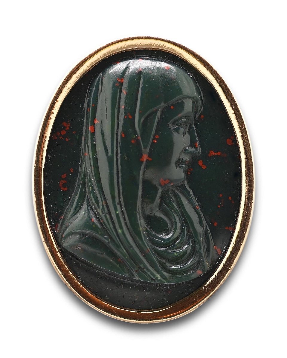 Bague Avec Un Camée Renaissance Du Christ Et De La Vierge. Italien, XVIIe Siècle. -photo-4