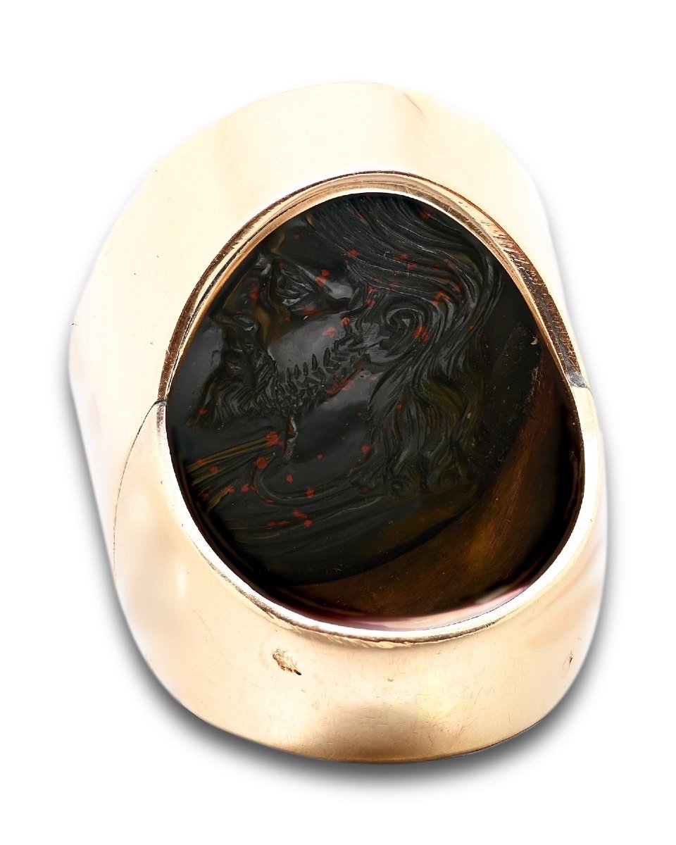 Bague Avec Un Camée Renaissance Du Christ Et De La Vierge. Italien, XVIIe Siècle. -photo-1