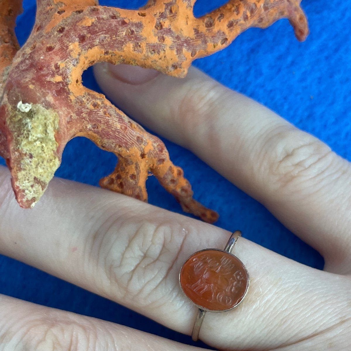 Bague En Or Géorgienne Avec Une Intaille De Cupidon Dans Un Char. Italien, XVIIIe Siècle-photo-8