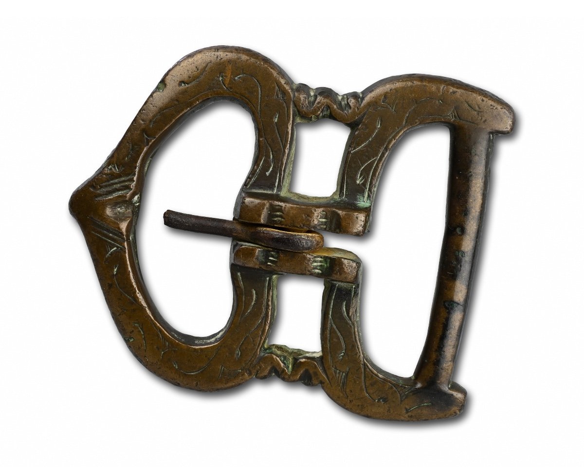 Two Large Medieval Bronze Buckles. French Or English, 15th / 16th Century.-photo-2