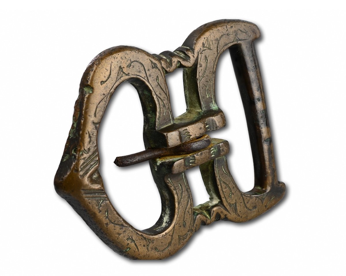 Two Large Medieval Bronze Buckles. French Or English, 15th / 16th Century.-photo-4