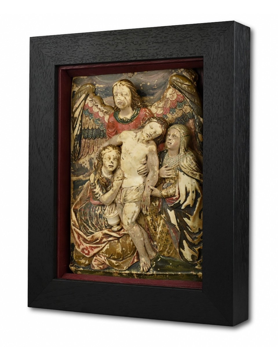 Exceptional Huamanga Relief Of The Descent Of Christ. Ayacucho, 17th Century.-photo-4