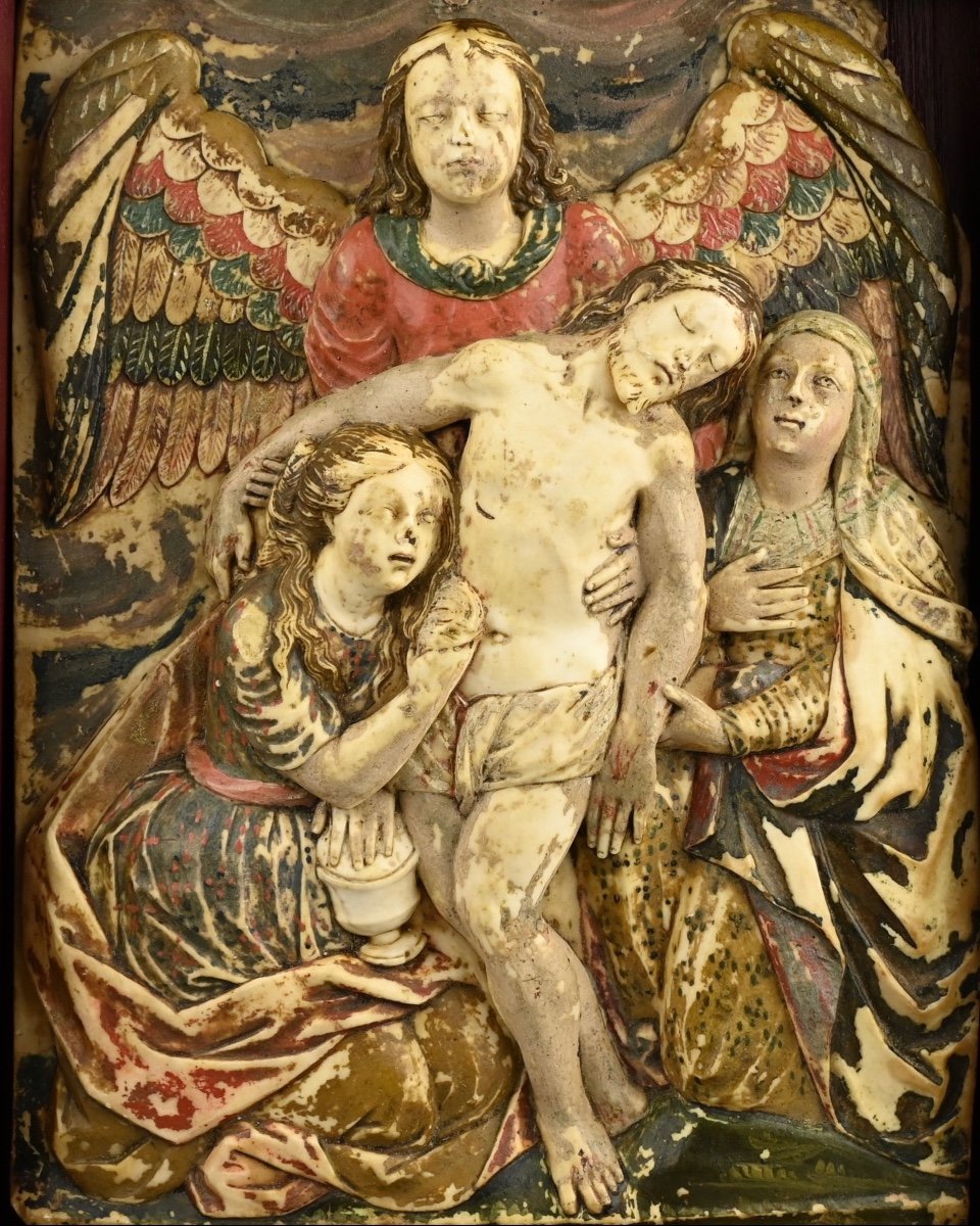 Exceptional Huamanga Relief Of The Descent Of Christ. Ayacucho, 17th Century.