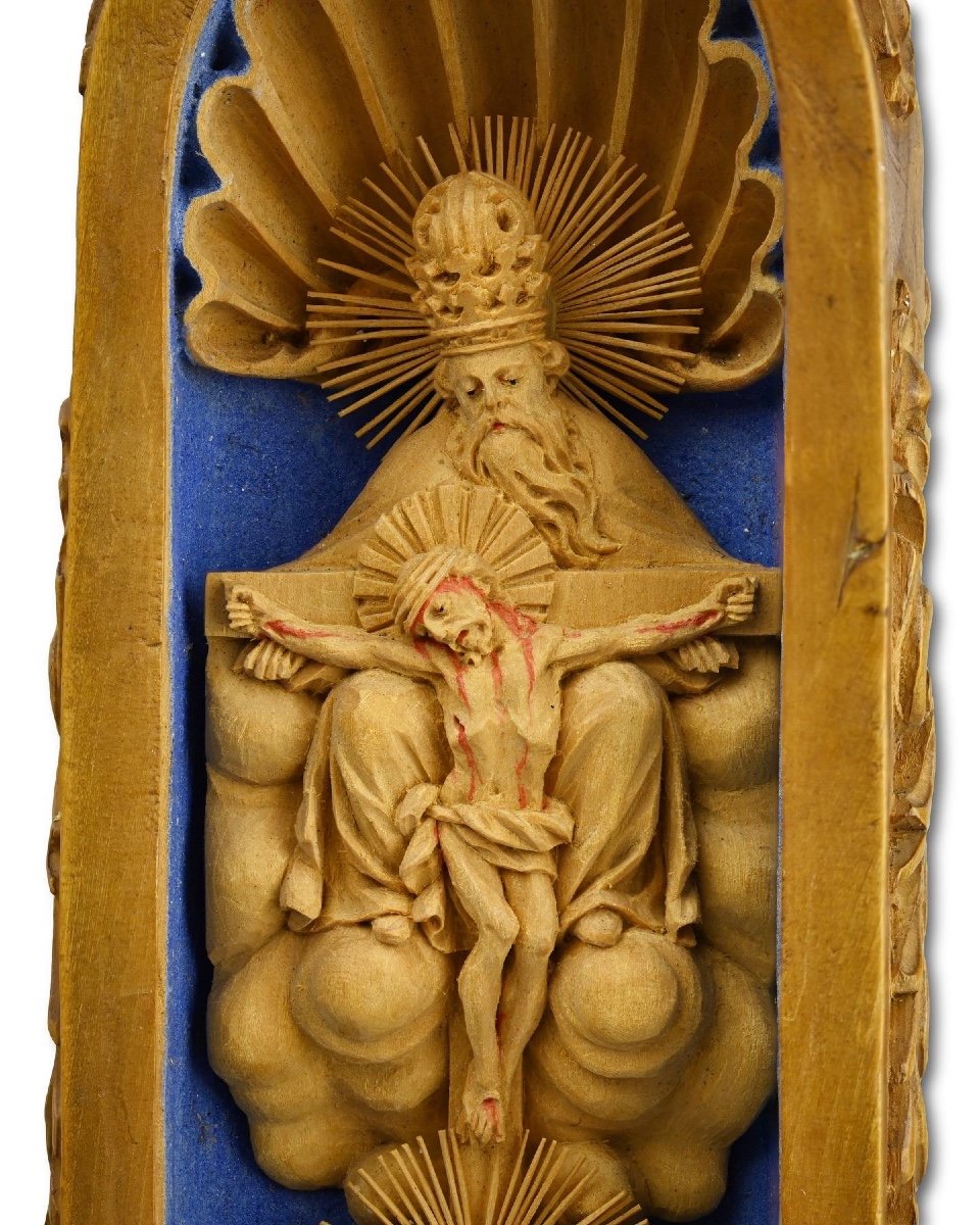 Pilgrims Retable In Finely Carved Boxwood. Germany, Bohemia, Early 18th Century.-photo-3