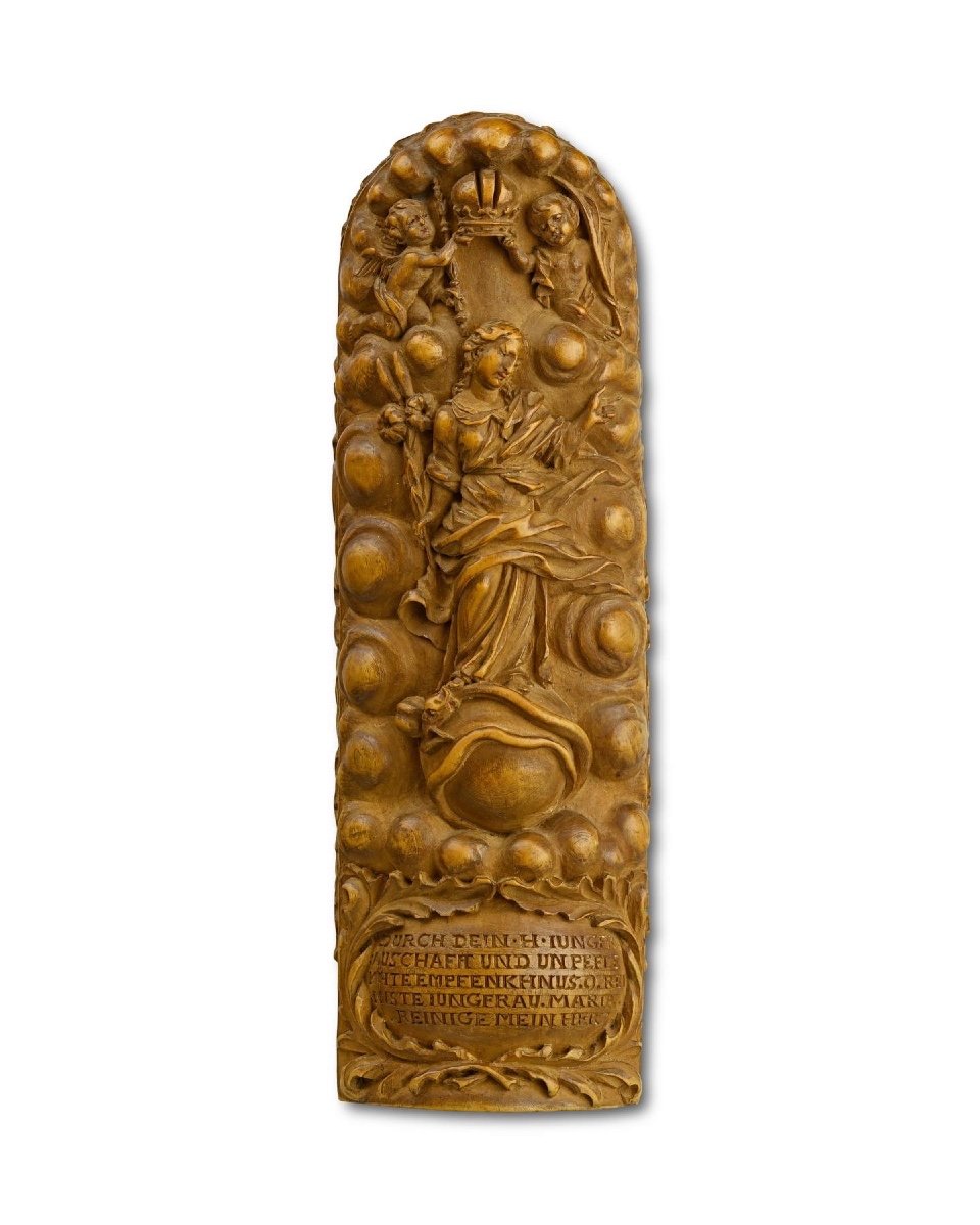 Pilgrims Retable In Finely Carved Boxwood. Germany, Bohemia, Early 18th Century.-photo-4