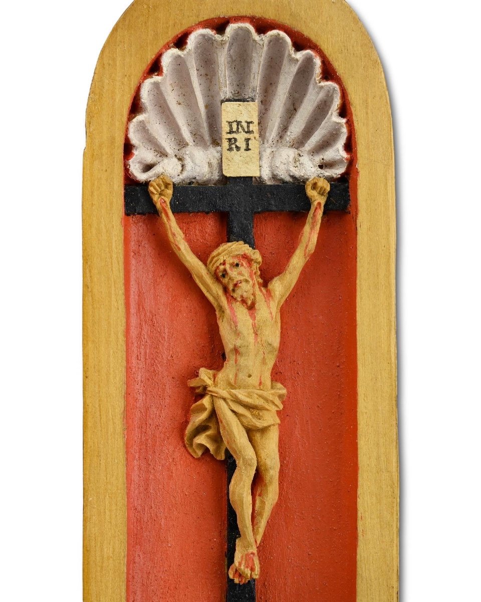 Retable De Pèlerins En Buis Finement Sculpté. Allemagne, Bohême, Début Du XVIIIe Siècle.  -photo-4