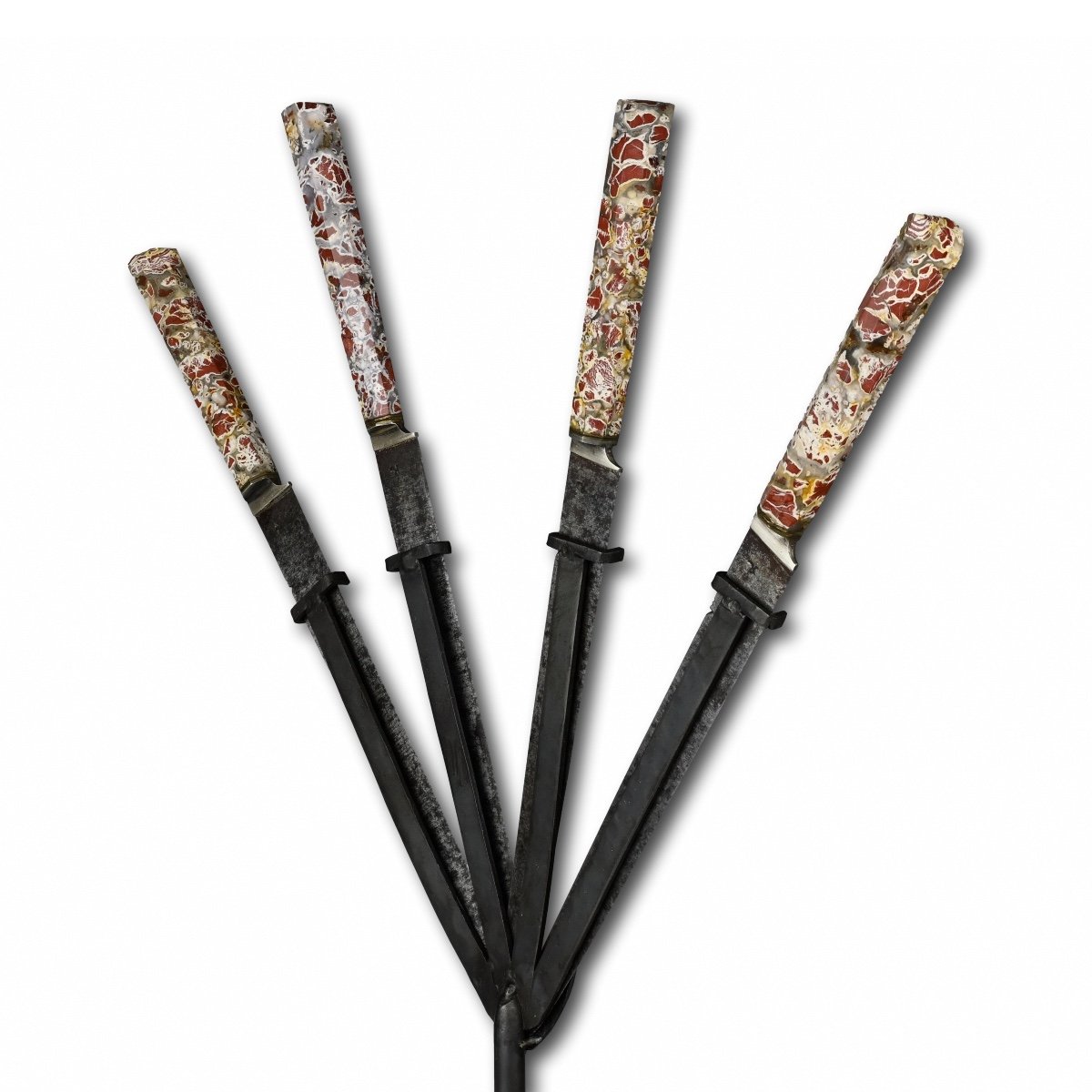 Four Renaissance Knives With Jasper Handles. English Or French, 17th Century.-photo-4
