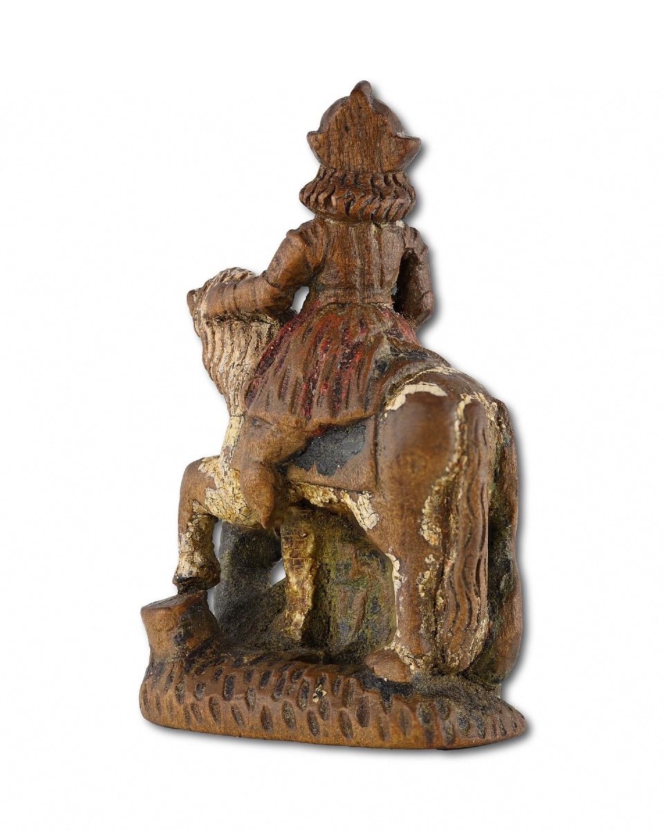 Pièce d'échecs Miniature Représentant Saint Georges Terrassant Le Dragon. Allemand, XVIe Siècle-photo-4