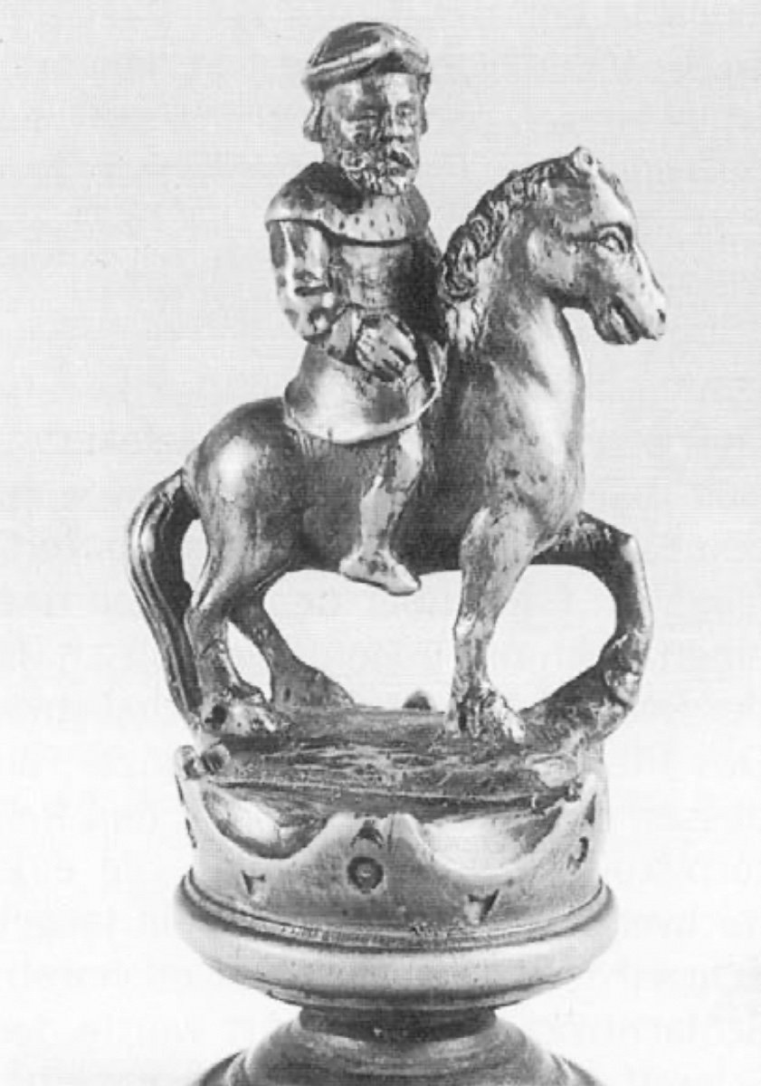 Miniature Chess Piece Of Saint George Slaying The Dragon. German, 16th Century.-photo-1