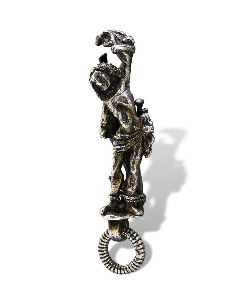 Silver Gilt Pendant With A Figure Of Saint Sebastian. German, 15th Century.-photo-3