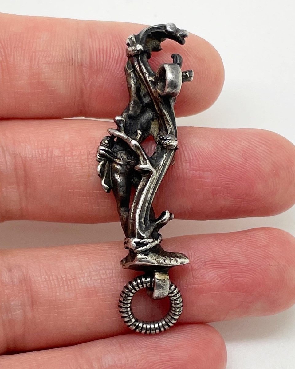 Silver Gilt Pendant With A Figure Of Saint Sebastian. German, 15th Century.-photo-4