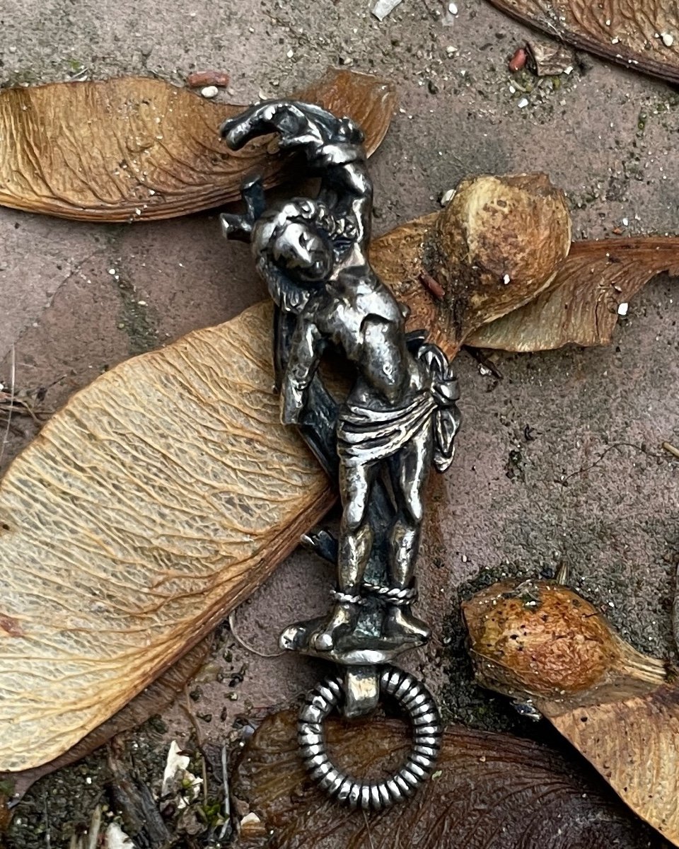 Silver Gilt Pendant With A Figure Of Saint Sebastian. German, 15th Century.-photo-7