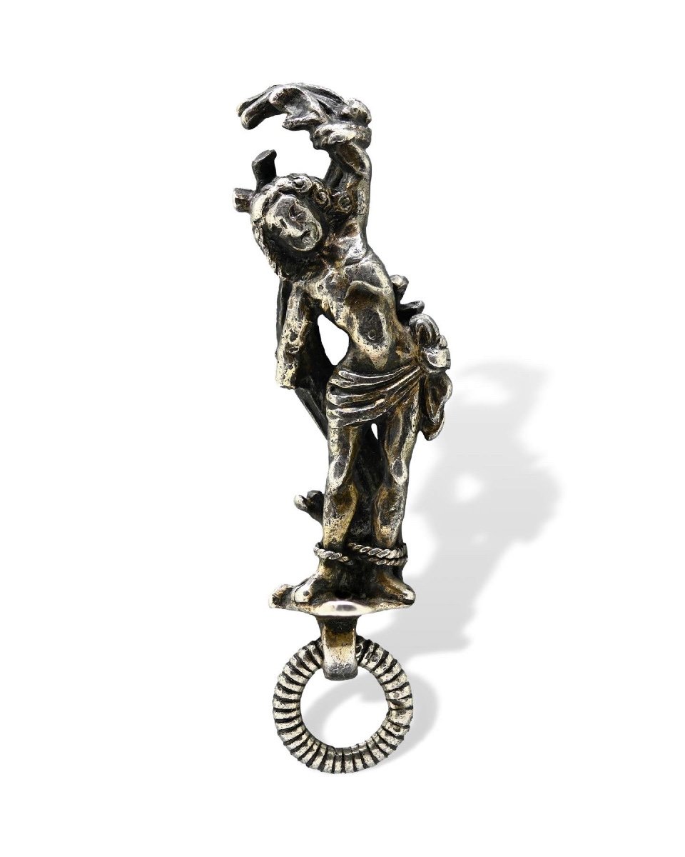 Silver Gilt Pendant With A Figure Of Saint Sebastian. German, 15th Century.