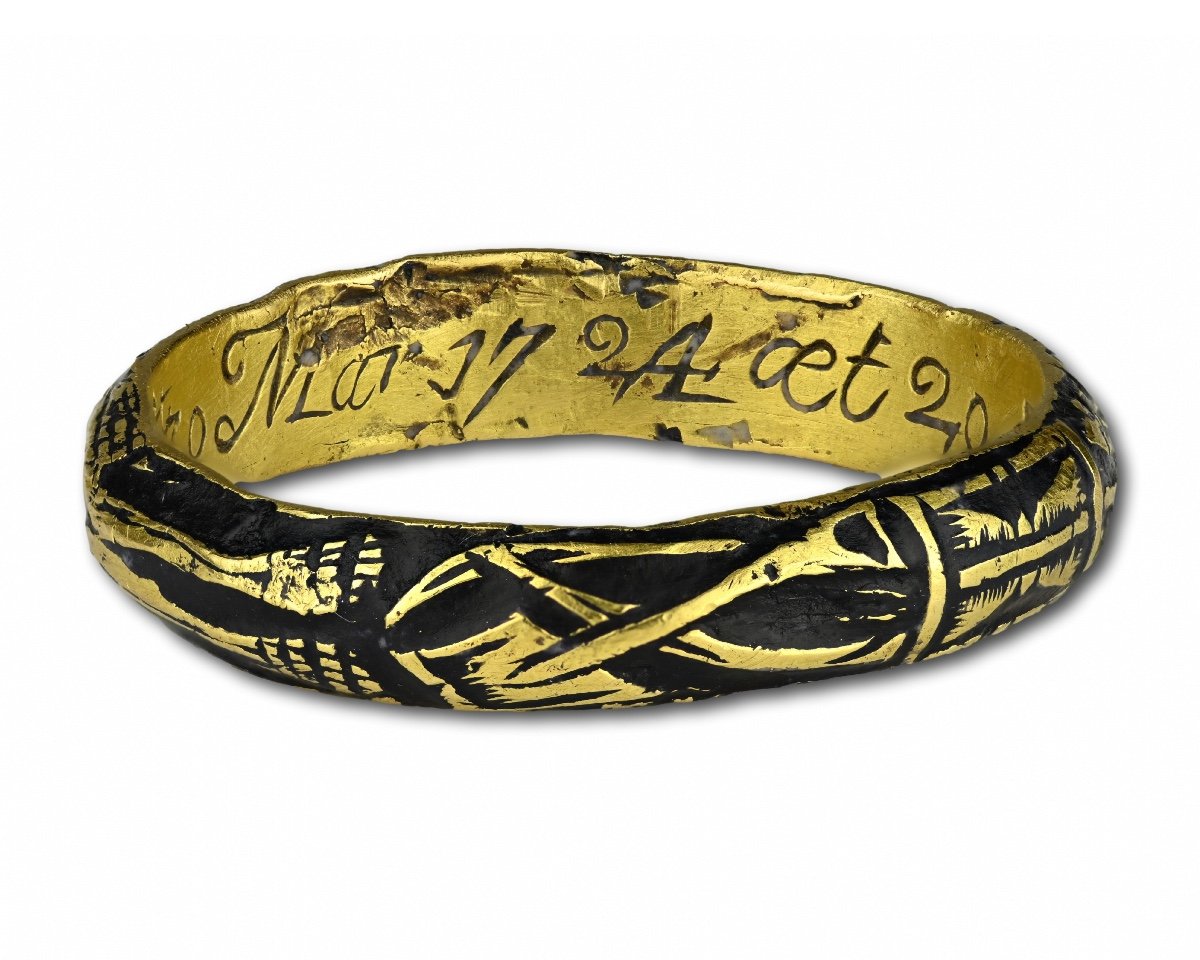 Bague de deuil Squelette en or émaillé. Anglais, quart du XVIIIe siècle.-photo-4